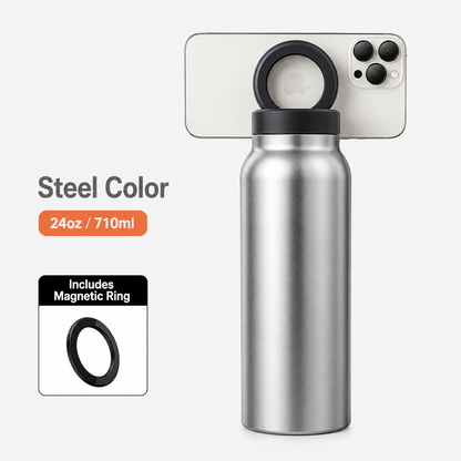 Lumaen Orbit | Flip-Spout Bottle With Magnetic Phone Holder