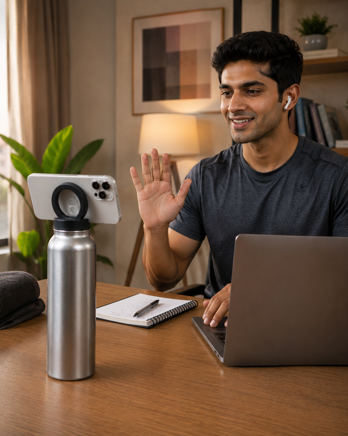 Lumaen Orbit | Flip-Spout Bottle With Magnetic Phone Holder